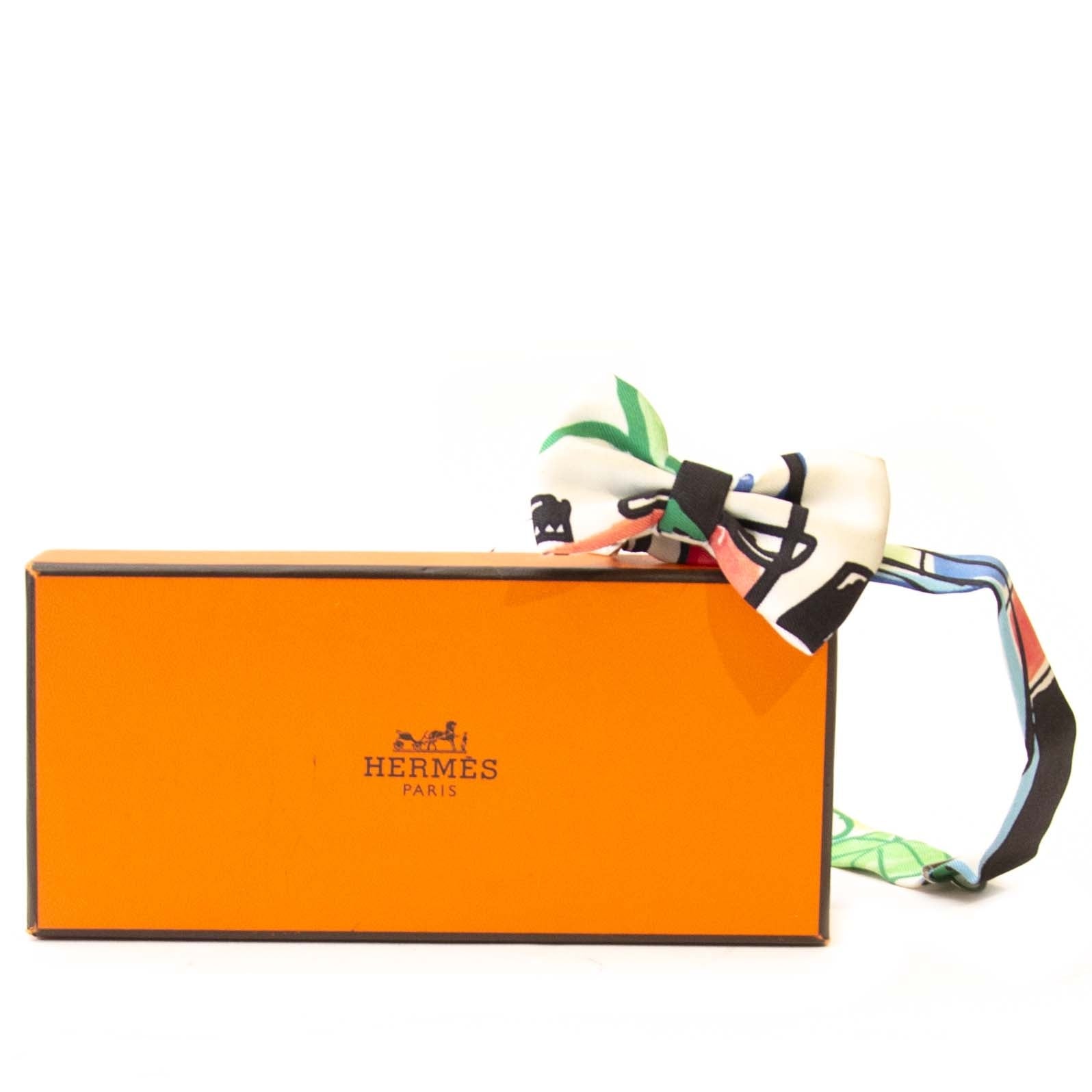 Hermès bow tie with original box at Labellov Antwerp. Online webshop with designer handbags