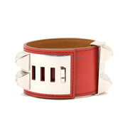 Bent u opzoek naar een BRAND NEW Hermès Collier De Chien Veau Tadel Sanguine Bracelet PHW