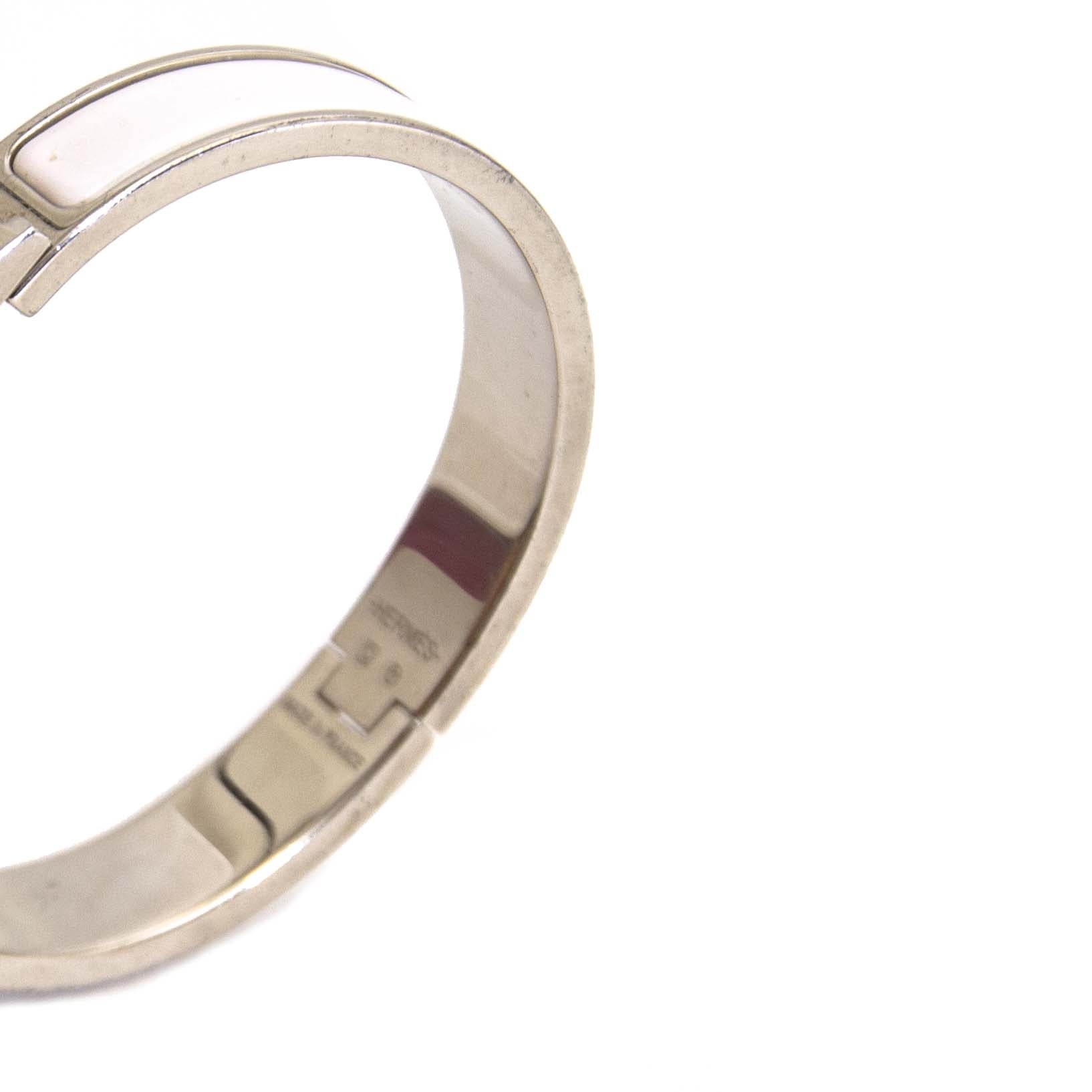 Koop authentieke tweedehands Hermès White Clic H Bracelet online webshop LabelLOV
