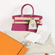 Hermès Birkin 30 Rose Pourpre Ostrich PHW