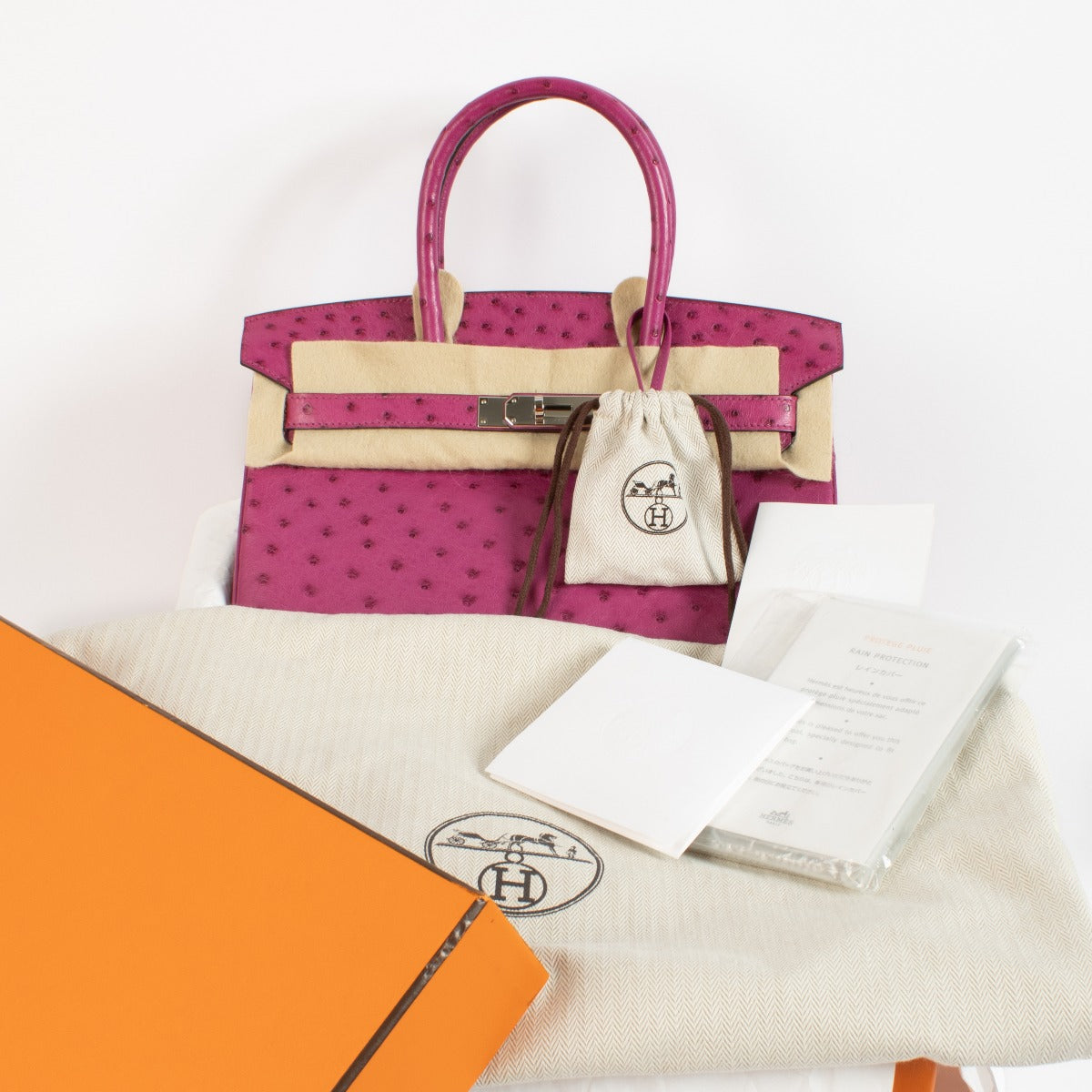 Hermès Birkin 30 Rose Pourpre Ostrich PHW