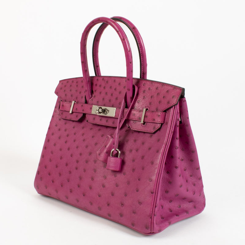 2018 Hermès Birkin 30 Rose Pourpre Ostrich PHW
