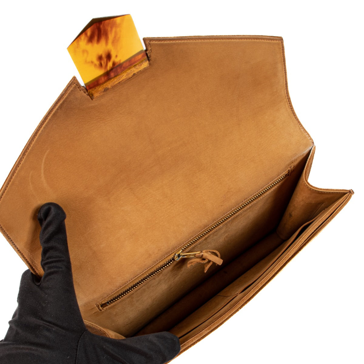 Hermès Pan Natural Doblis Suede Vintage Clutch