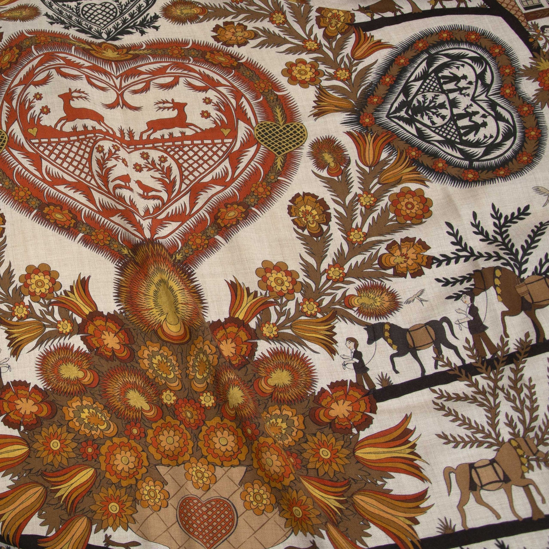 Looking for a Hermes Brown Large Carré Scarf ? now online at labellov.com for the best price