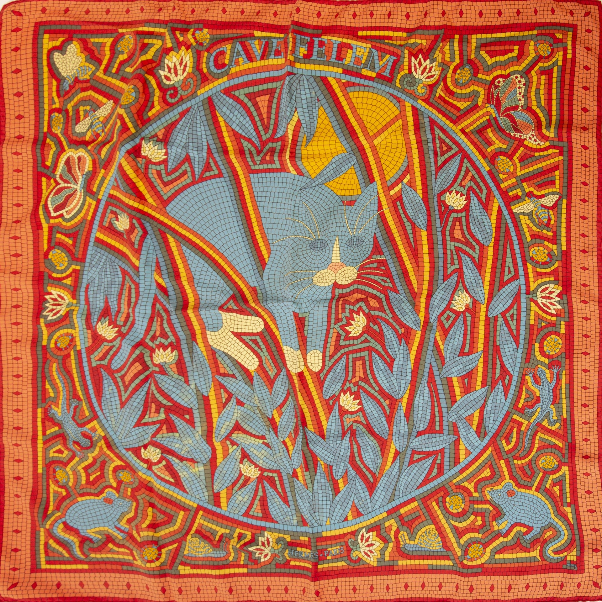Authentieke tweedehands vintage Hermès Carré Cave Felem Scarf koop online webshop LabelLOV