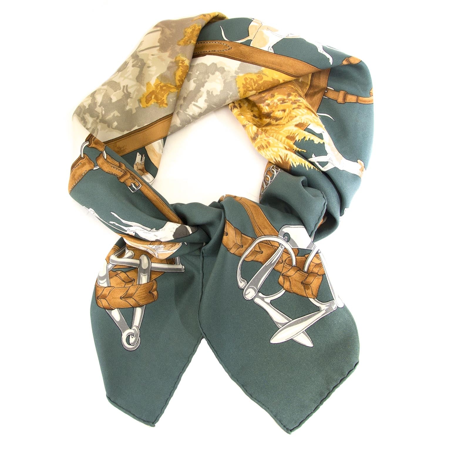 shop safe online secondhand Hermès Carré Silk Scarf 'Le Bien Aller'