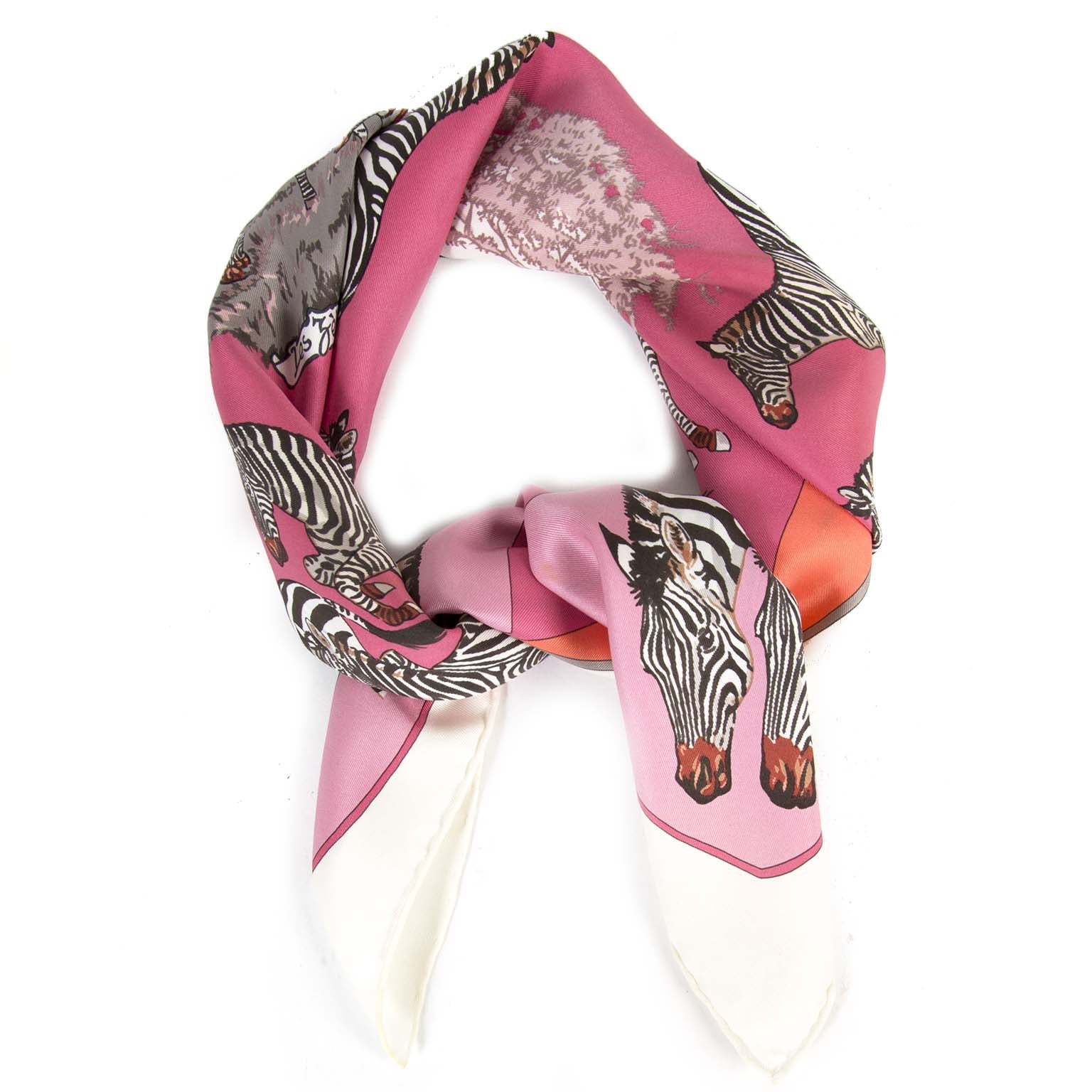 Hermès Petit Carré 'Les Zèbres' Scarf for the best price at Labellov