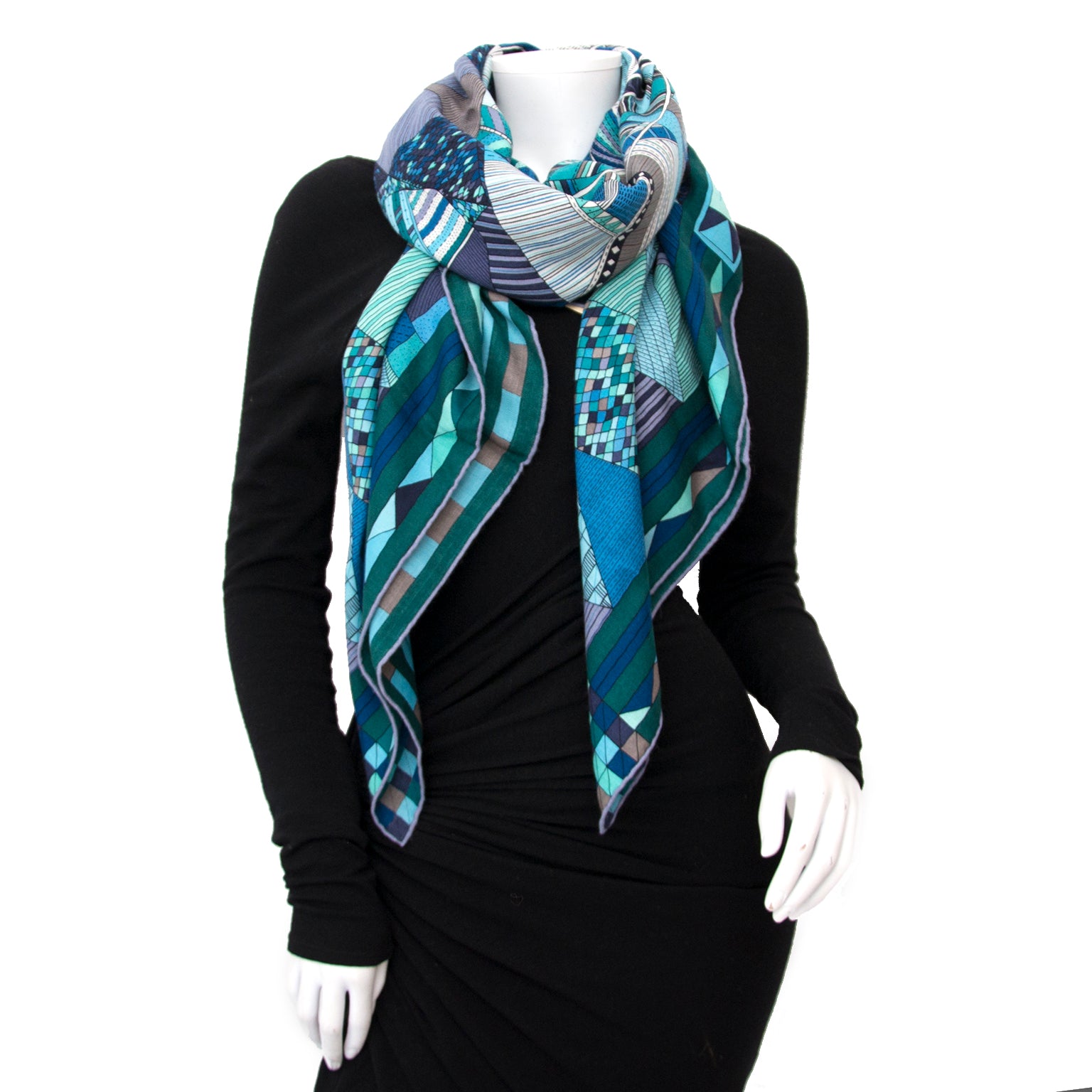Shop safe online aan de beste prijs BRAND NEW Hermès Cashmere Patchwork Horse Scarf