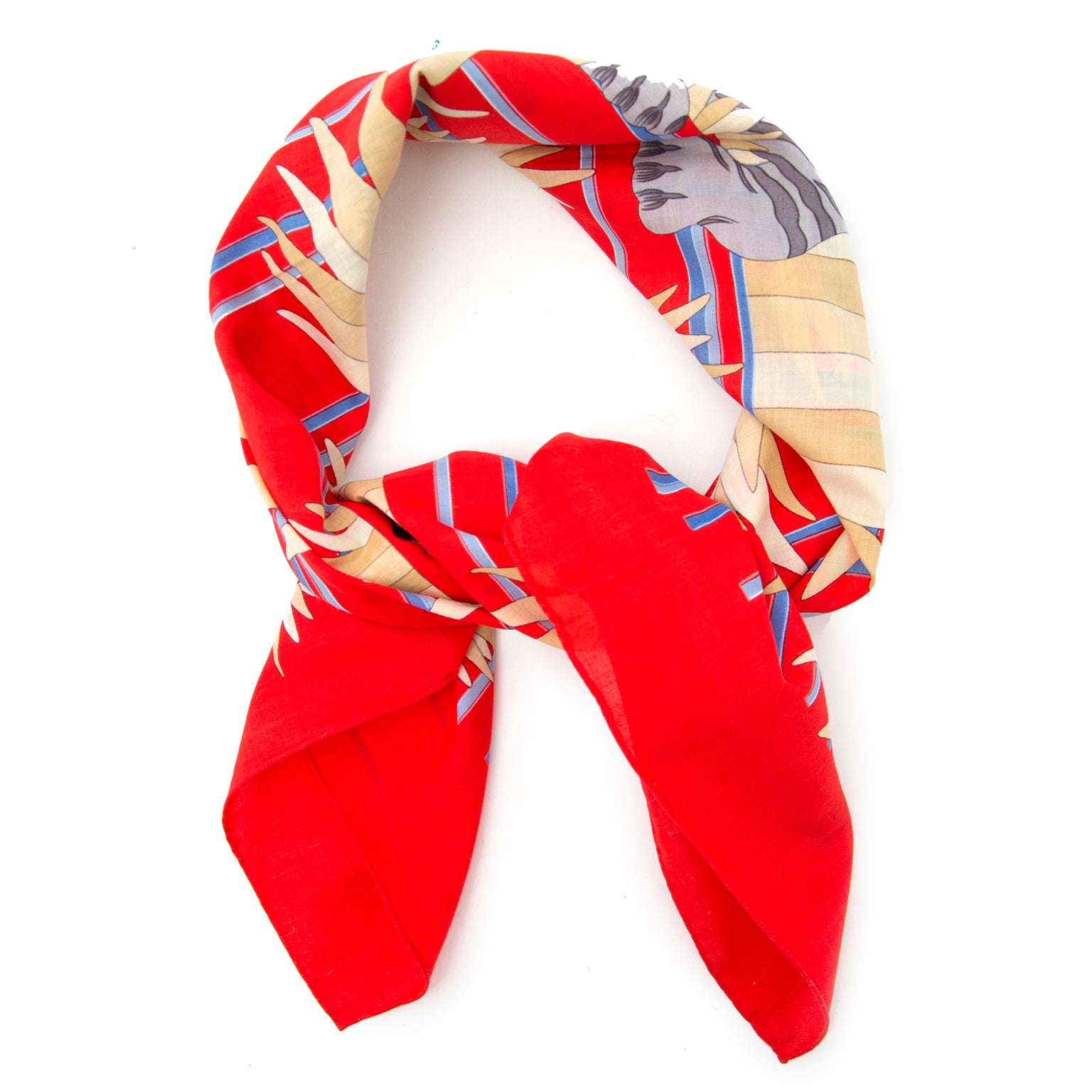 Shop safe online aan de beste prijs Hermès Carré 'Tigre dans les herbes' Scarf