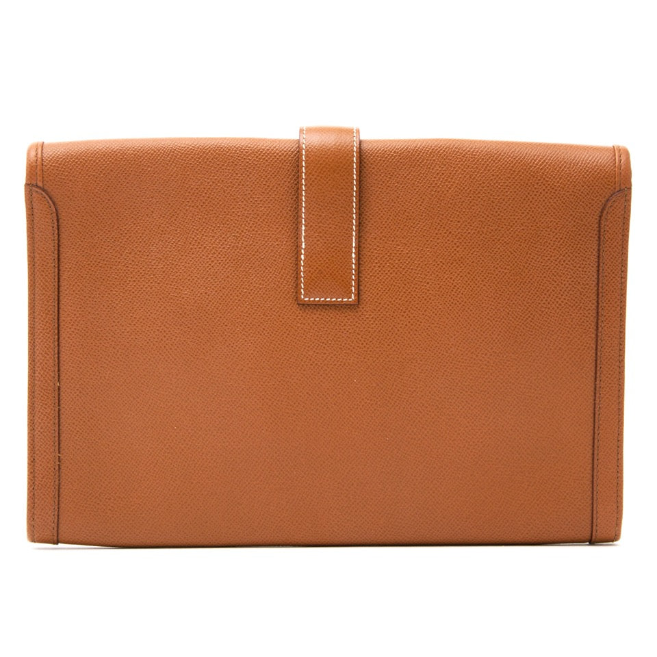 acheter en ligne pour le meilleur prix comme neuf sac a main hermes camel jige clutch