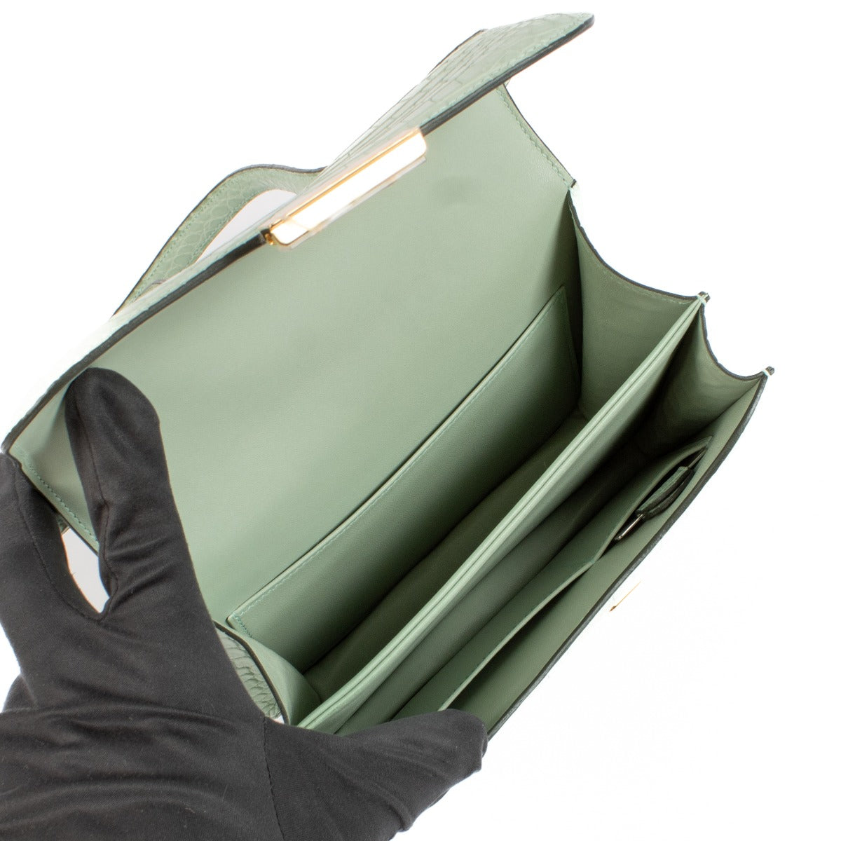 Hermès Constance Mini 18 Vert d'Eau Matte Alligator GHW