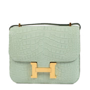 Hermès Constance III Mini Vert d'Eau Matte Alligator GHW