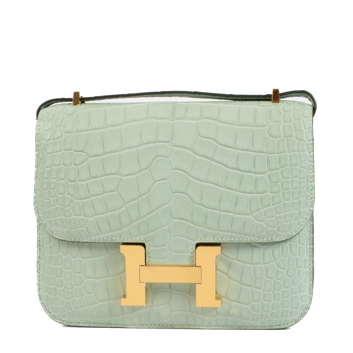 Hermès Constance III Mini Vert d'Eau Matte Alligator GHW