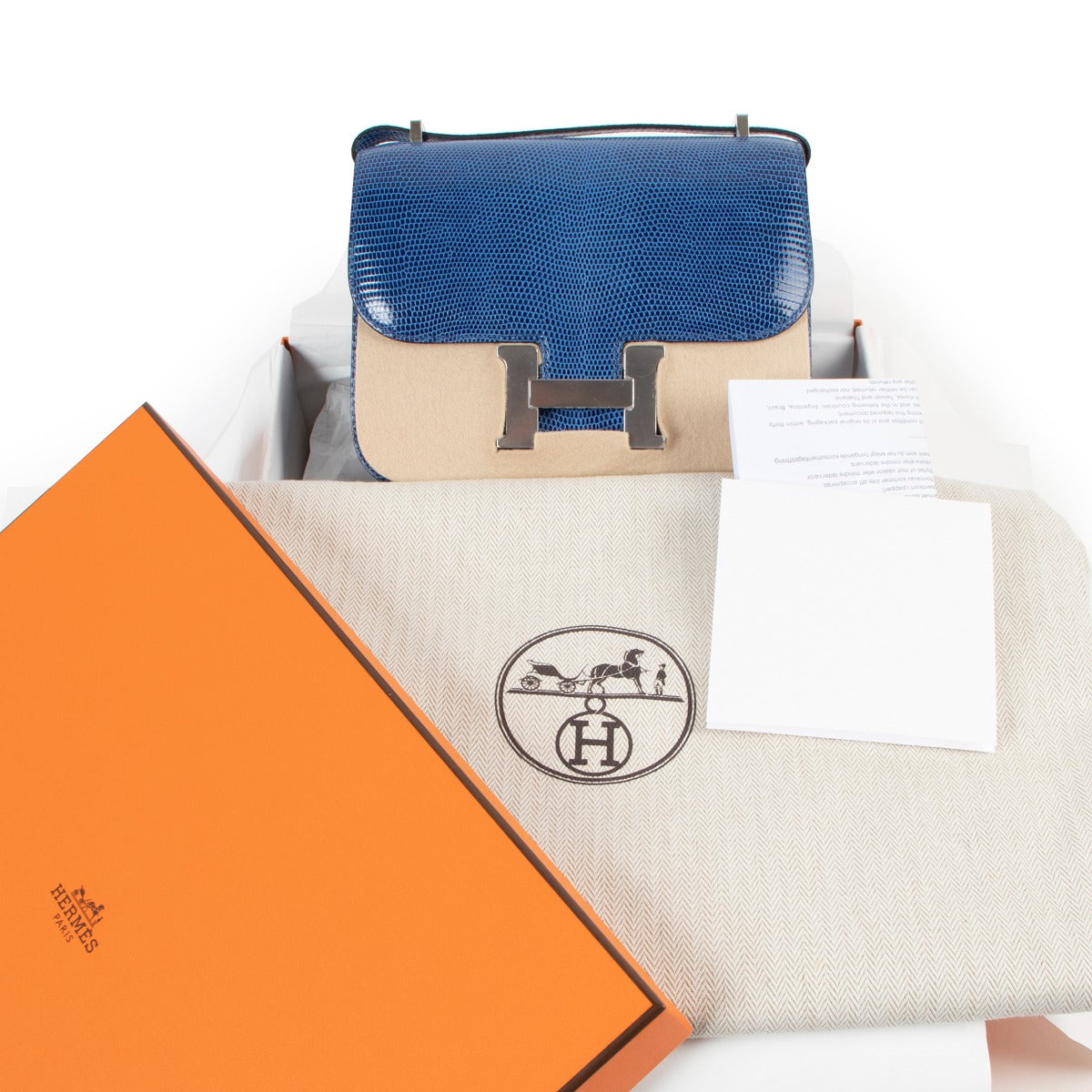 Hermès Constance III Mini Bleu Saphir Lizard Niloticus Lisse PHW