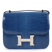 2021 Hermès Constance III Mini Bleu Saphir Lizard Niloticus Lisse PHW
