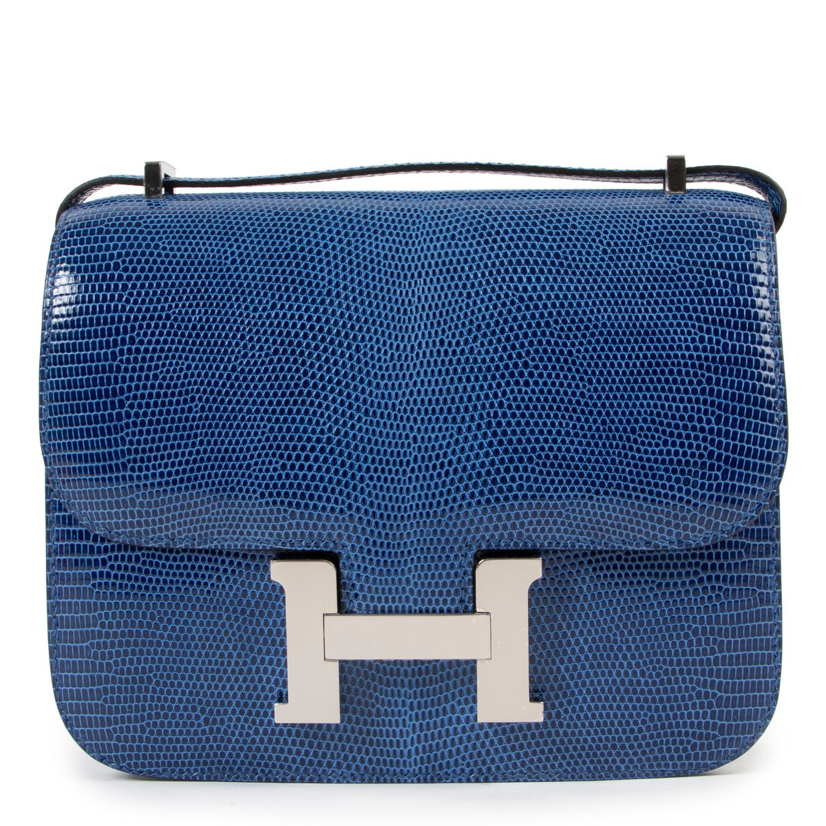 2021 Hermès Constance III Mini Bleu Saphir Lizard Niloticus Lisse PHW
