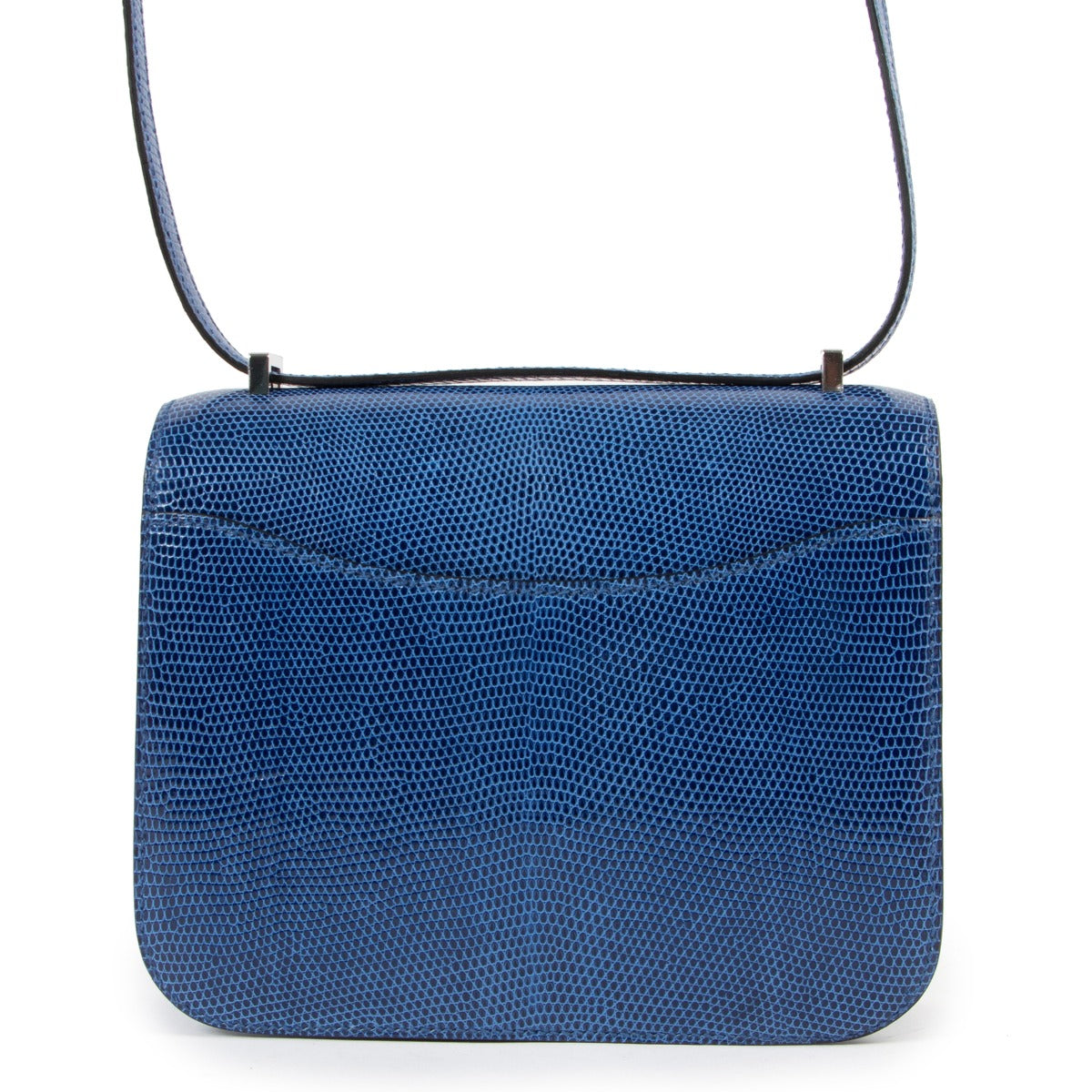 Buy authentic second hand luxury designer Hermès Constance Mini Bleu Saphir Lizard Niloticus Lisse PHW at Labellov.