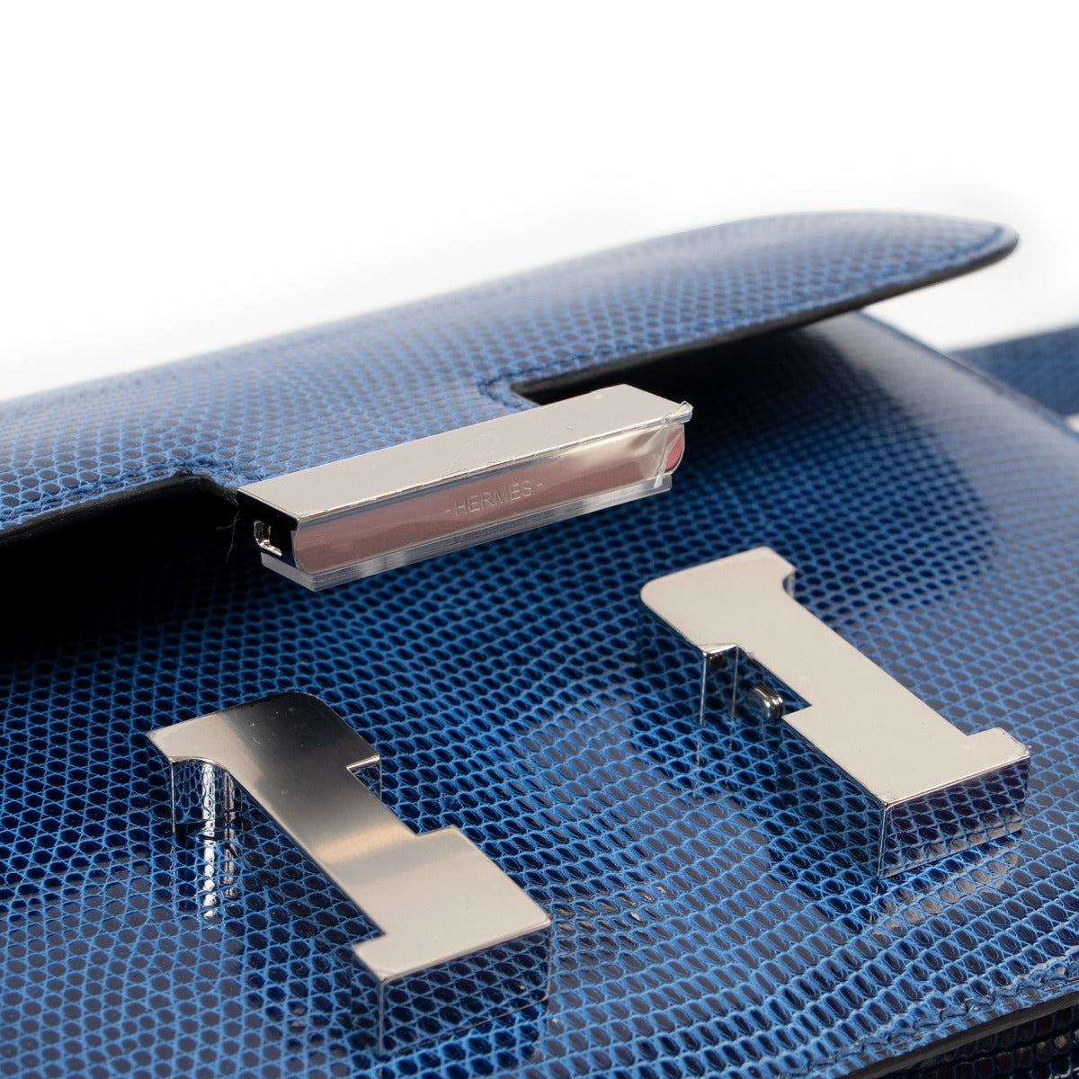 Hermès Constance Mini Bleu Saphir Lézard Niloticus Brillant PHW