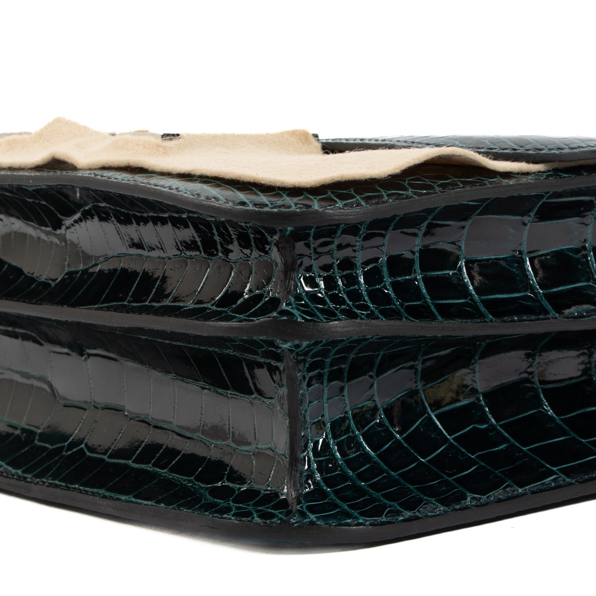 Authentic pre-owned Hermès Constance 24 Vert Rousseau Shiny Crocodile Porosus on www.labellov.com