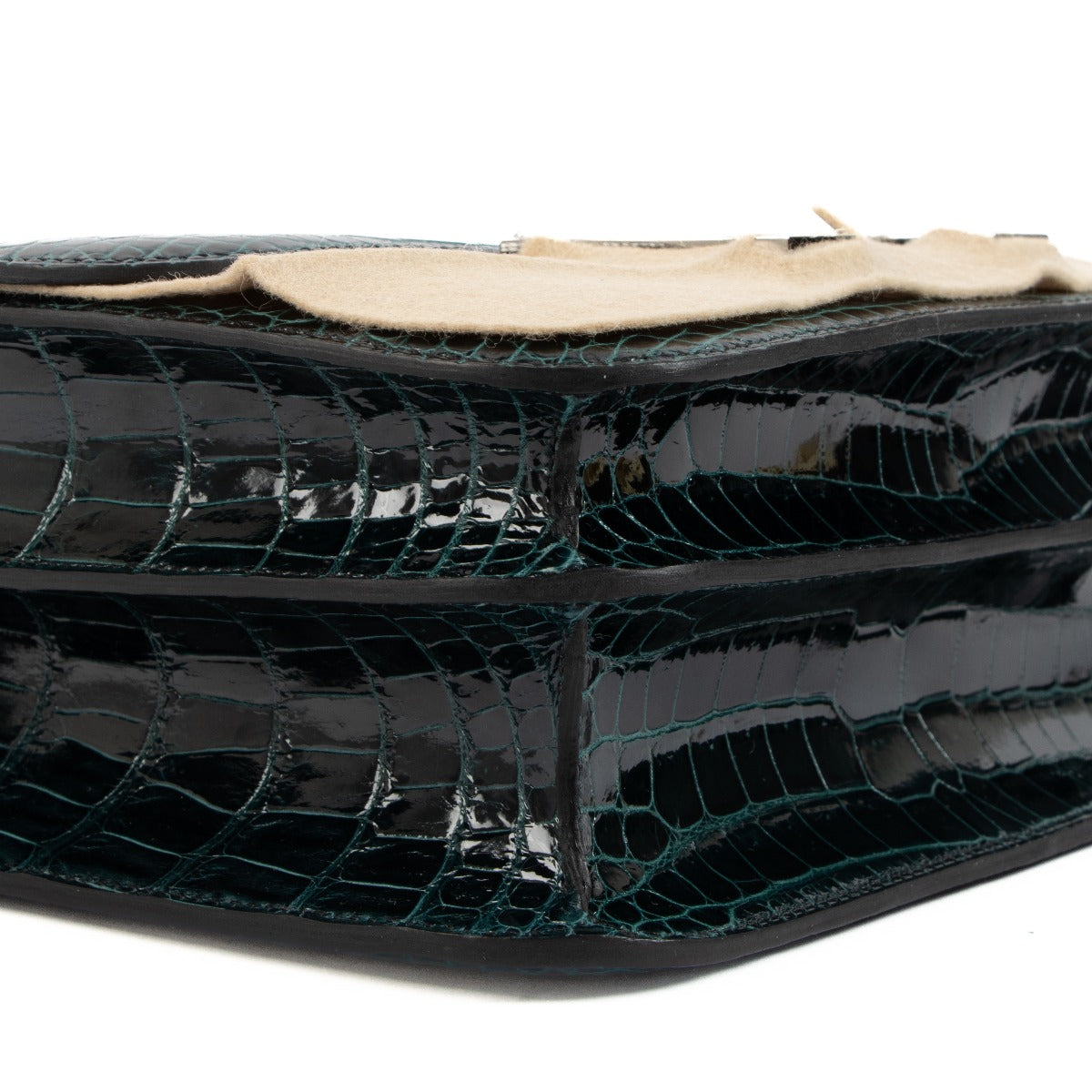 Authentic pre-owned Hermès Constance 24 Vert Rousseau Shiny Crocodile Porosus on www.labellov.com
