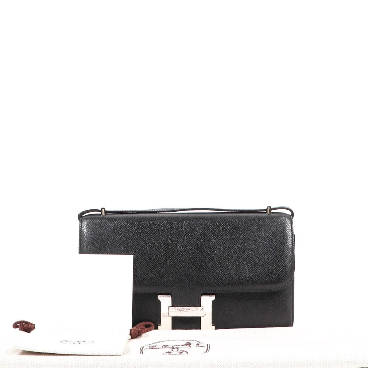 Hermès Black Leather Epsom Elan Constance PHW at Labellov.com