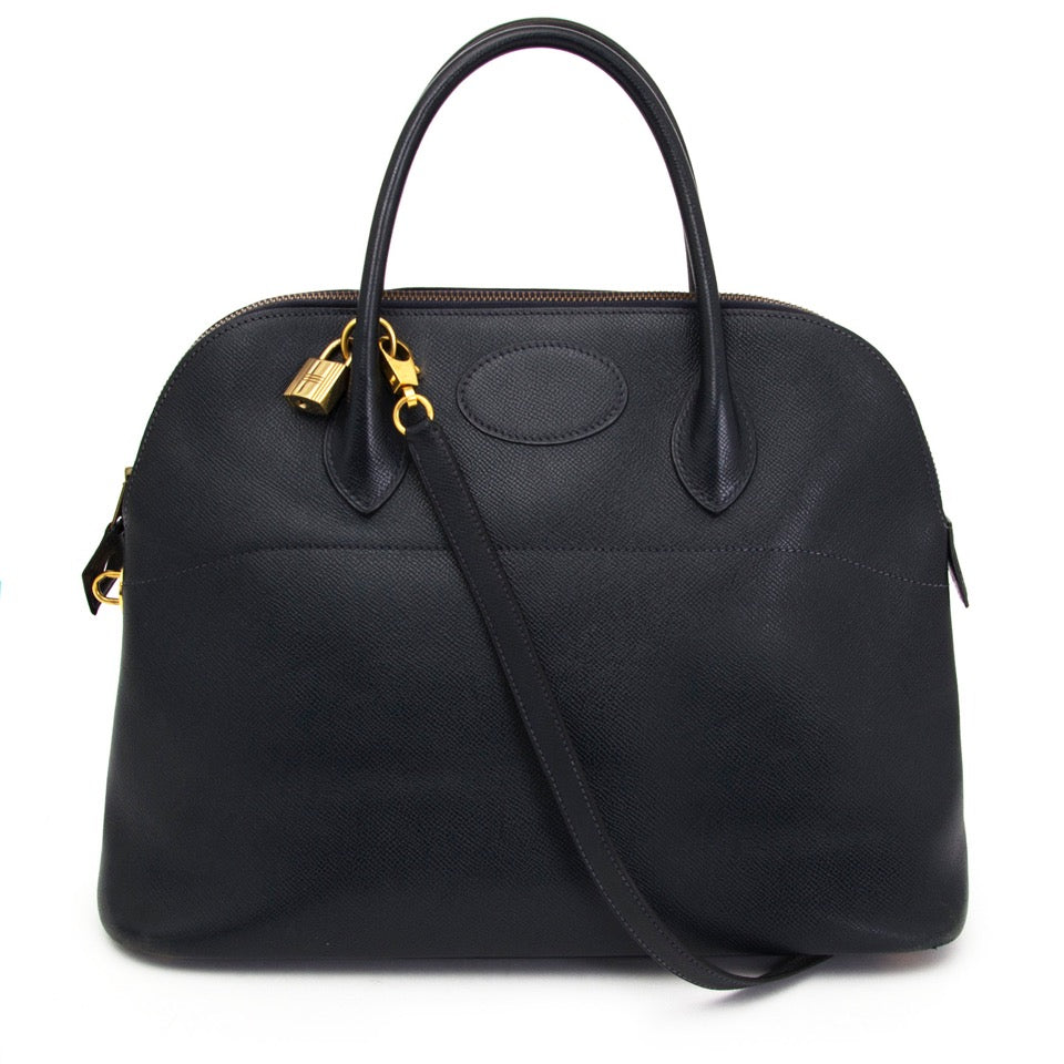 Buy Hermes Bolide Dark Blue GHW 35 at the right price at LabelLOV vintage webshop. Luxe, vintage, fashion. Safe and secure online shopping. Antwerp, Belgium.