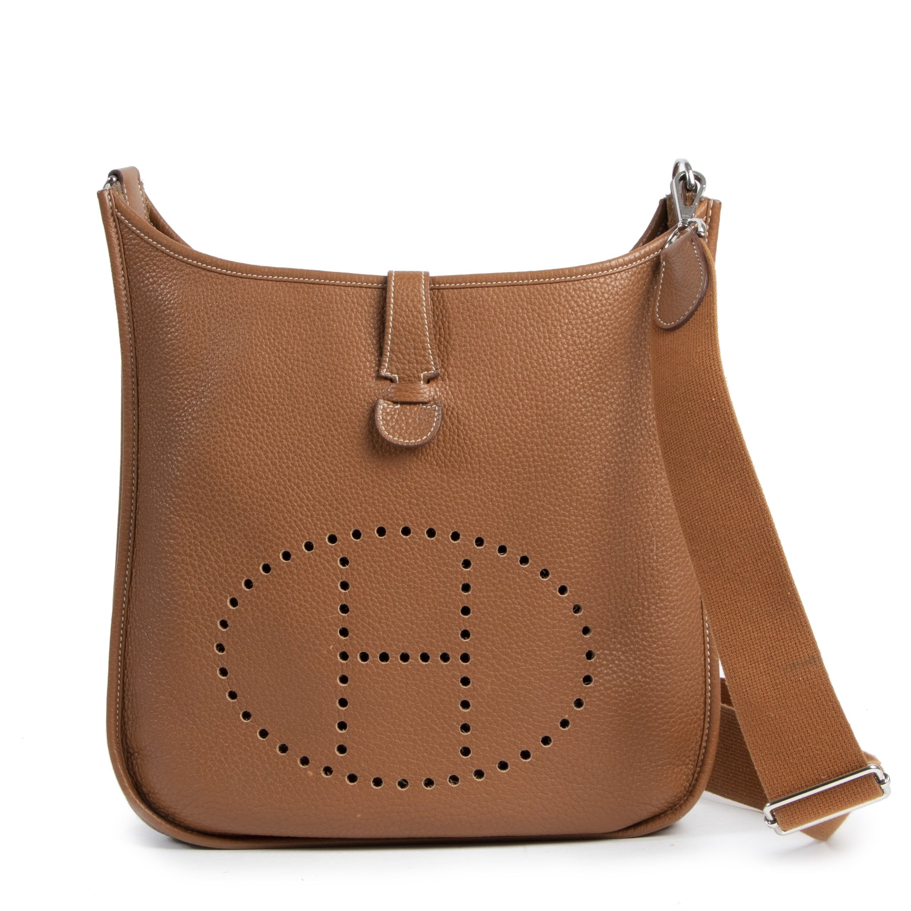 Authentieke Tweedehands Hermès Hermès Evelyne Gold GM Bag juiste prijs veilig online shoppen luxe merken webshop winkelen Antwerpen België mode fashion