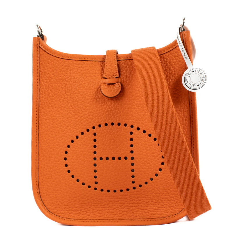 Hermès Orange Feu Evelyne 16 Feu Clemence PHW