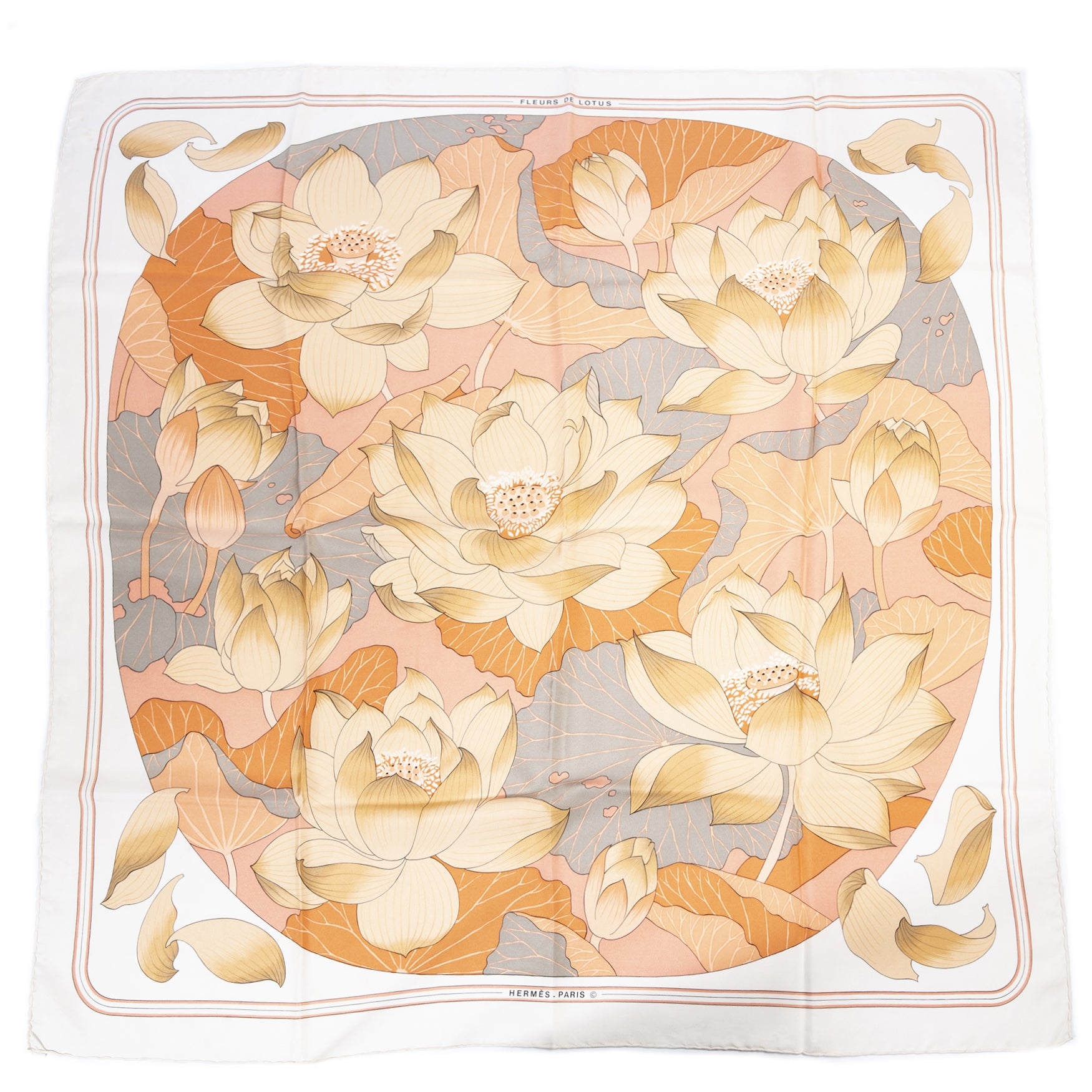 Hermès Carré Silk Scarf 'Fleurs De Lotus' kopen en verkopen