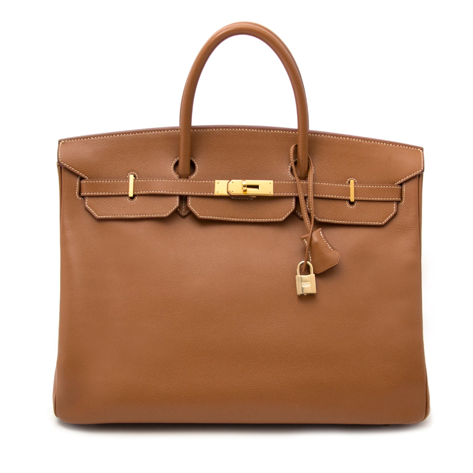 100% authenic Hermes Birkin 40 Gold Hermes Veau Grain Lisse GHW for the best price