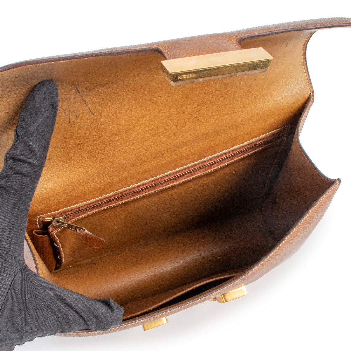Hermès Vintage Constance 23 Gold Courchevel Gold Hardware