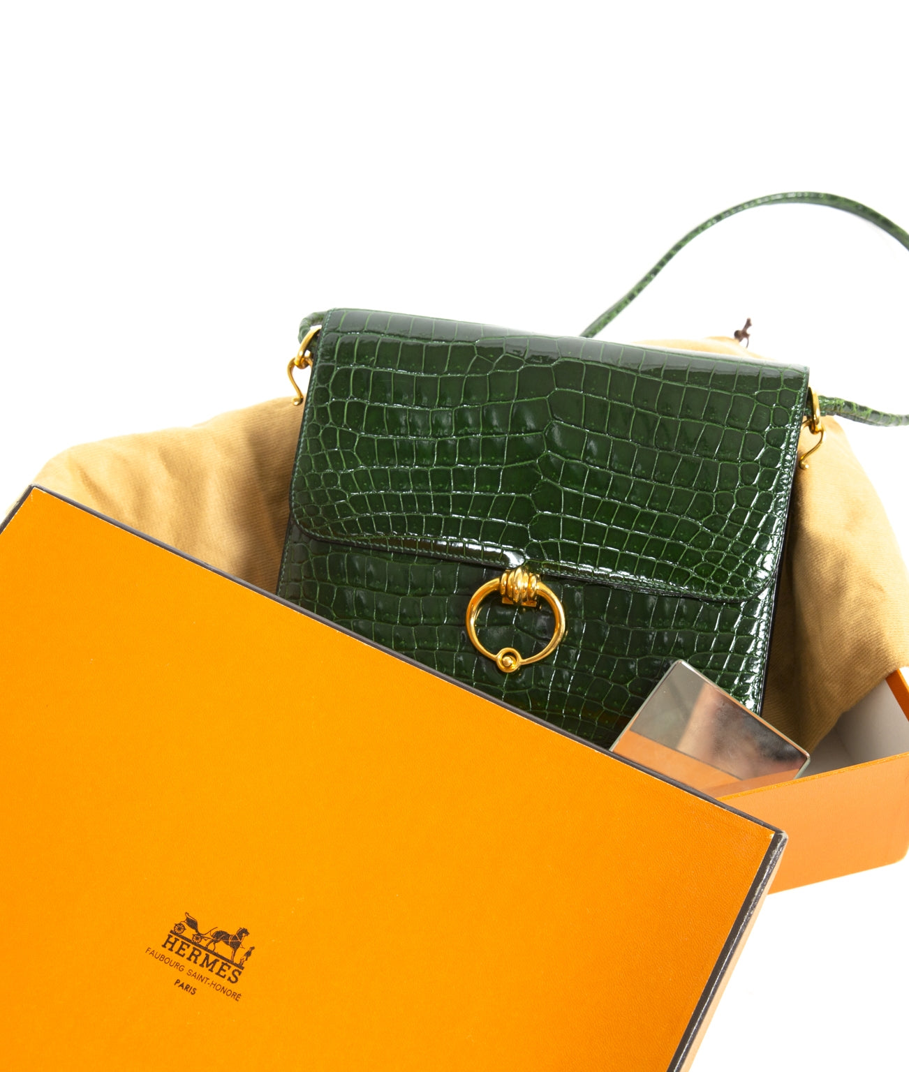 Hermès Green Croco Séquana Bag