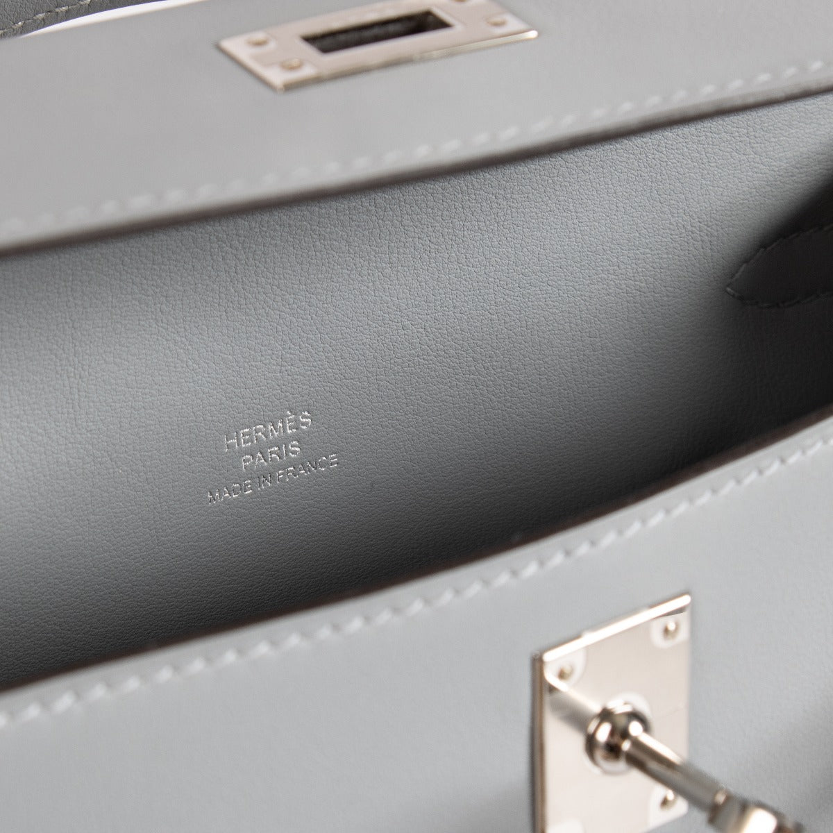 Hermès Kelly Mini Pochette Gris Pantin Swift PHW