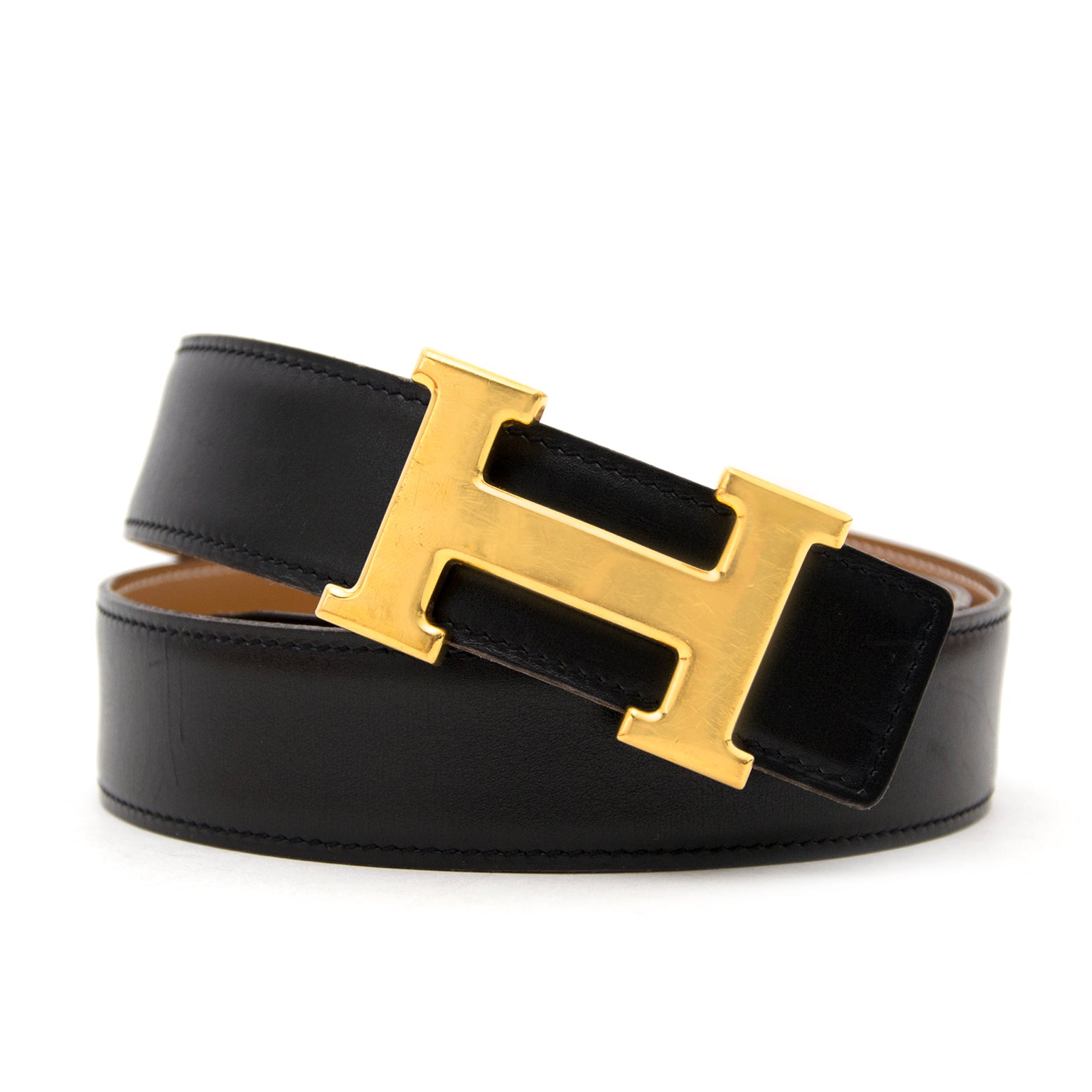 Authentic Hermès Reversible Gold/Black Constance H Belt at the best price 2017