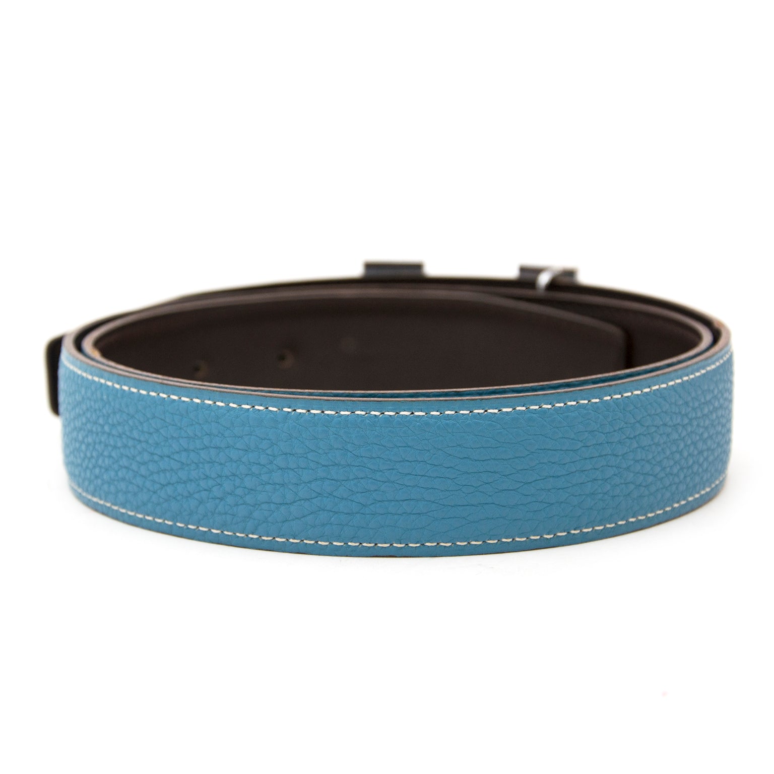 Shop safe and secure online Hermès Reversible Blue/Brown Constance H Belt