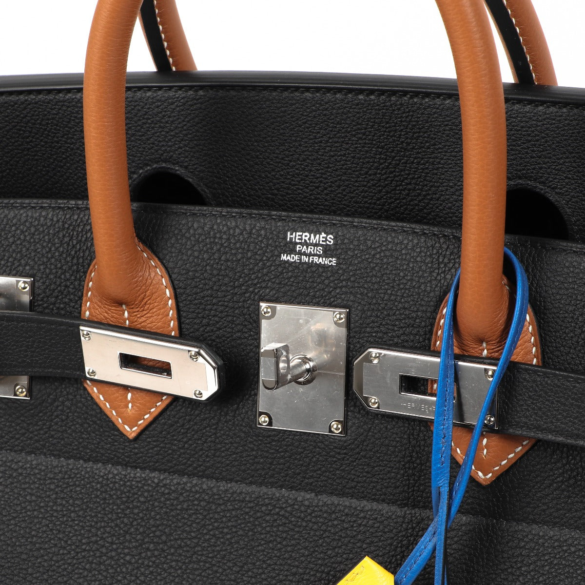 Hermès Birkin HAC 40 Black&Gold&Blue Royale&Lime Togo PHW