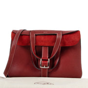 shop online authentic second hand luxury designer Hermès Halzan 31 Rouge H Taurillon Clemence PHW at Labellov
