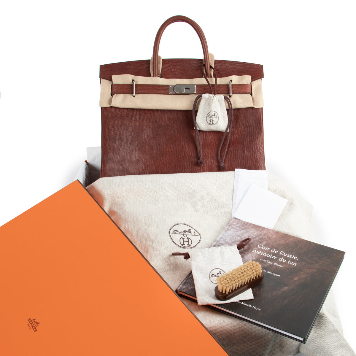 Hermès HAC Haut A Courroies 40 Cuir Volynka Terre PHW