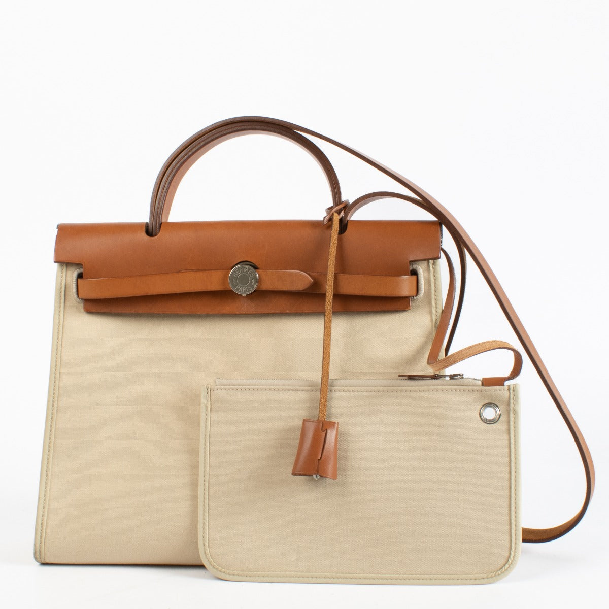 Hermès Herbag Zip 31 Toile Officier/Hunter Trench PHW