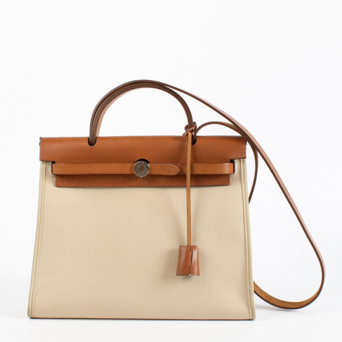 Hermès Herbag Zip 31 Toile Officier/Hunter Trench PHW