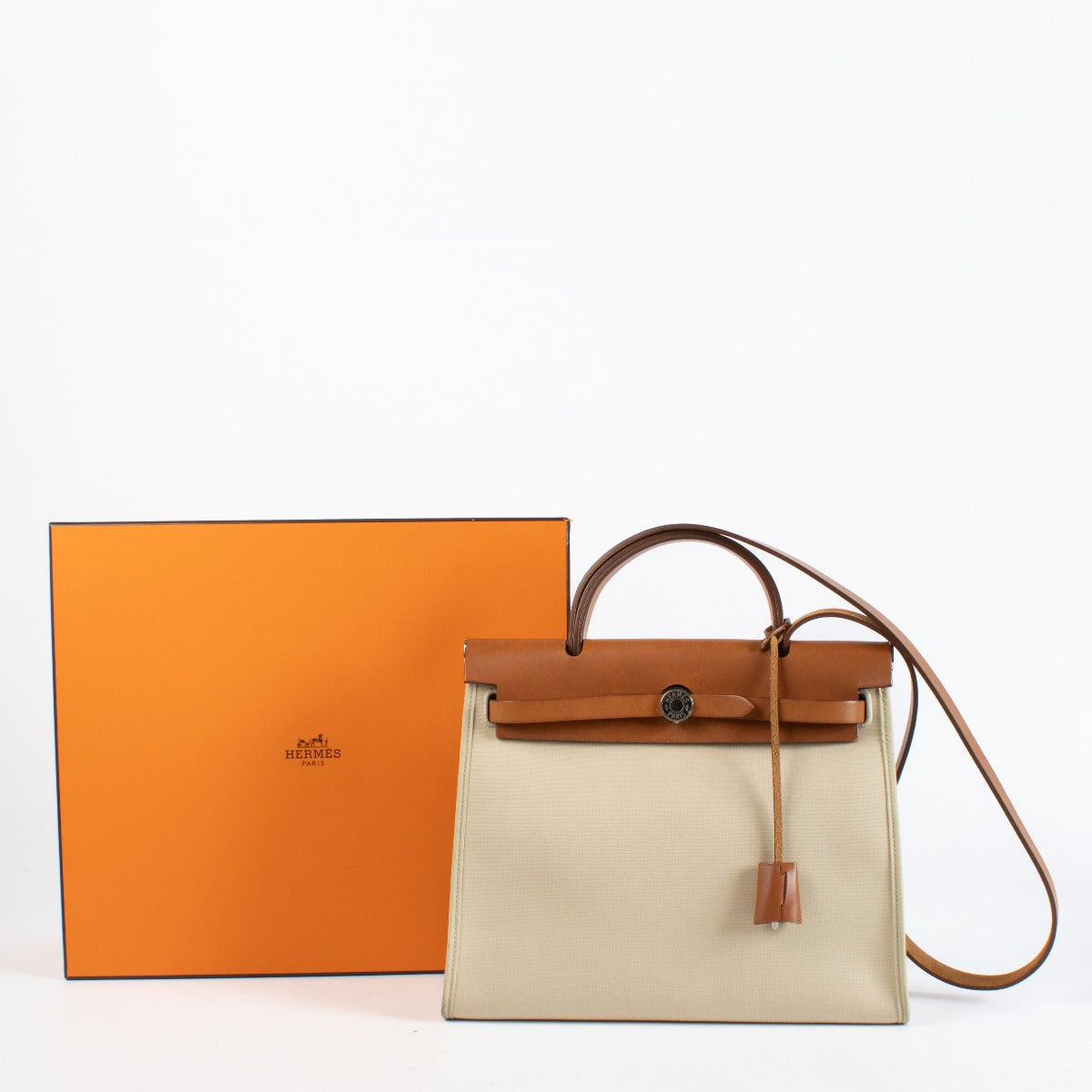 Hermès Herbag Zip 31 Toile Officier/Hunter Trench PHW