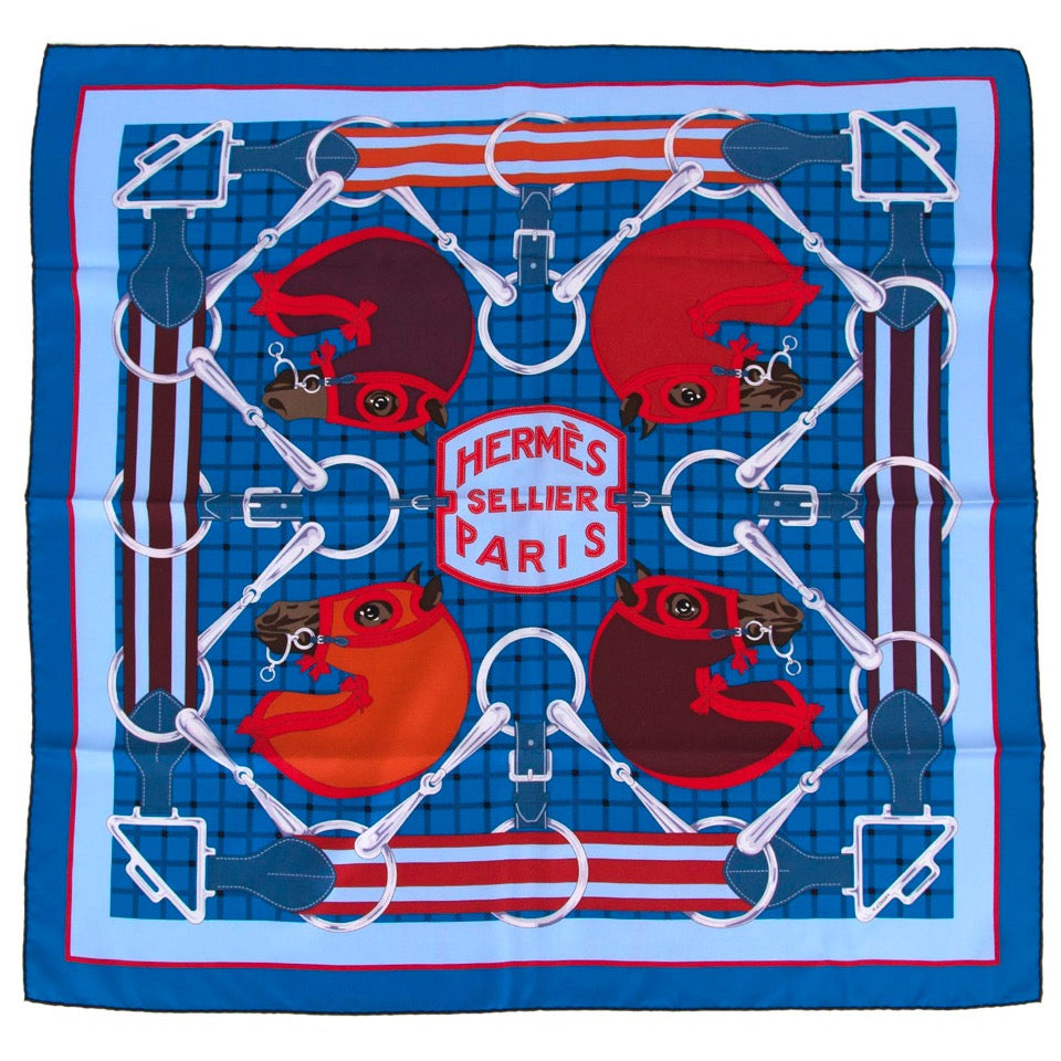 Buy Hermès Carré de Soie 'Sellier Paris' 100% silk at the right price at LabelLOV vintage webshop. Luxe, vintage, fashion. Safe and secure online shopping. Antwerp, Belgium.
