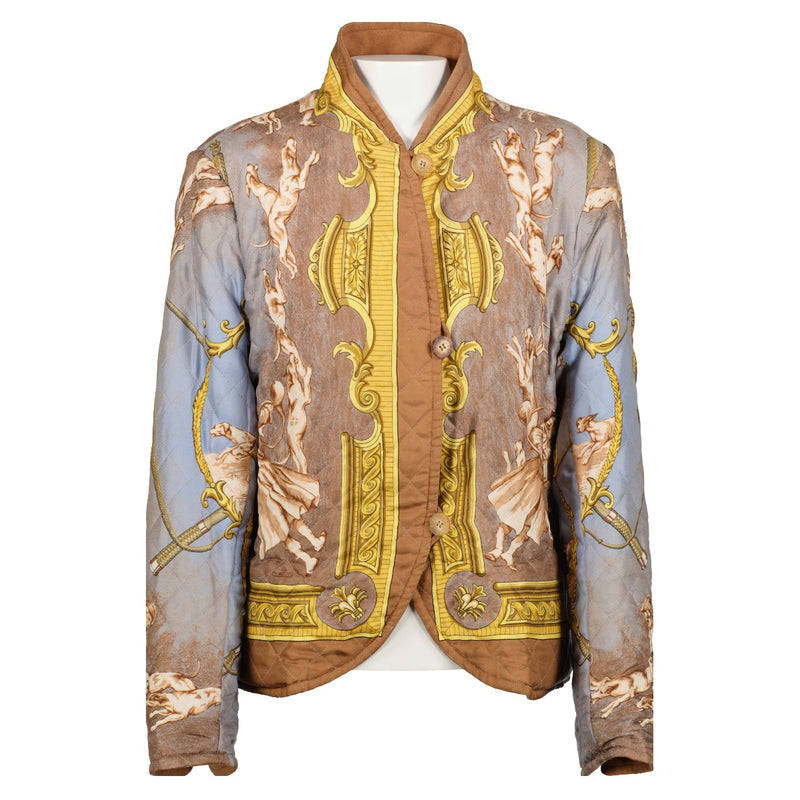 Hermès Chien et Valets Silk Quilted Jacket