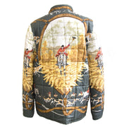 Very Rare Hermes Vintage Reversible Quilted Silk/Corduroy Coat -Size M biel aller