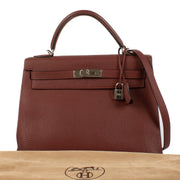 Hermès 2004 Kelly II Sellier 32 Rouge H Veau Togo PHW