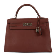 Authentic second hand Hermès Kelly Sellier 32 Rouge H Togo on www.labellov.com