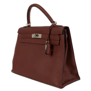 Hermès 2004 Kelly II Sellier 32 Rouge H Veau Togo PHW