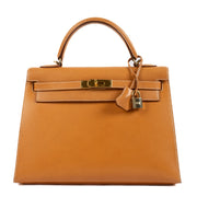 Hermès 2004 Kelly 32 Natural Sable Vache Ardennes GHW