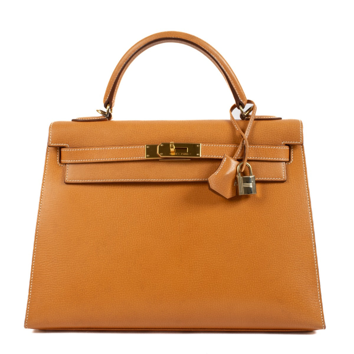 Hermès 2004 Kelly 32 Natural Sable Vache Ardennes GHW