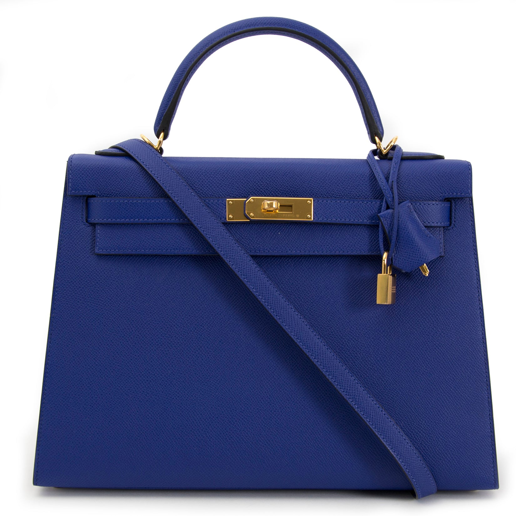 Hermès Kelly 32 Sellier Bleu Electrique Epsom GHW te koop aan de beste prijs bij Labellov